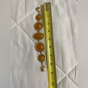 Cute Gold Bracelet with Orange Stones